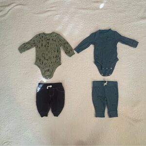 Two Carter’s Outfits with Bodysuit and Pants Size 3 Months